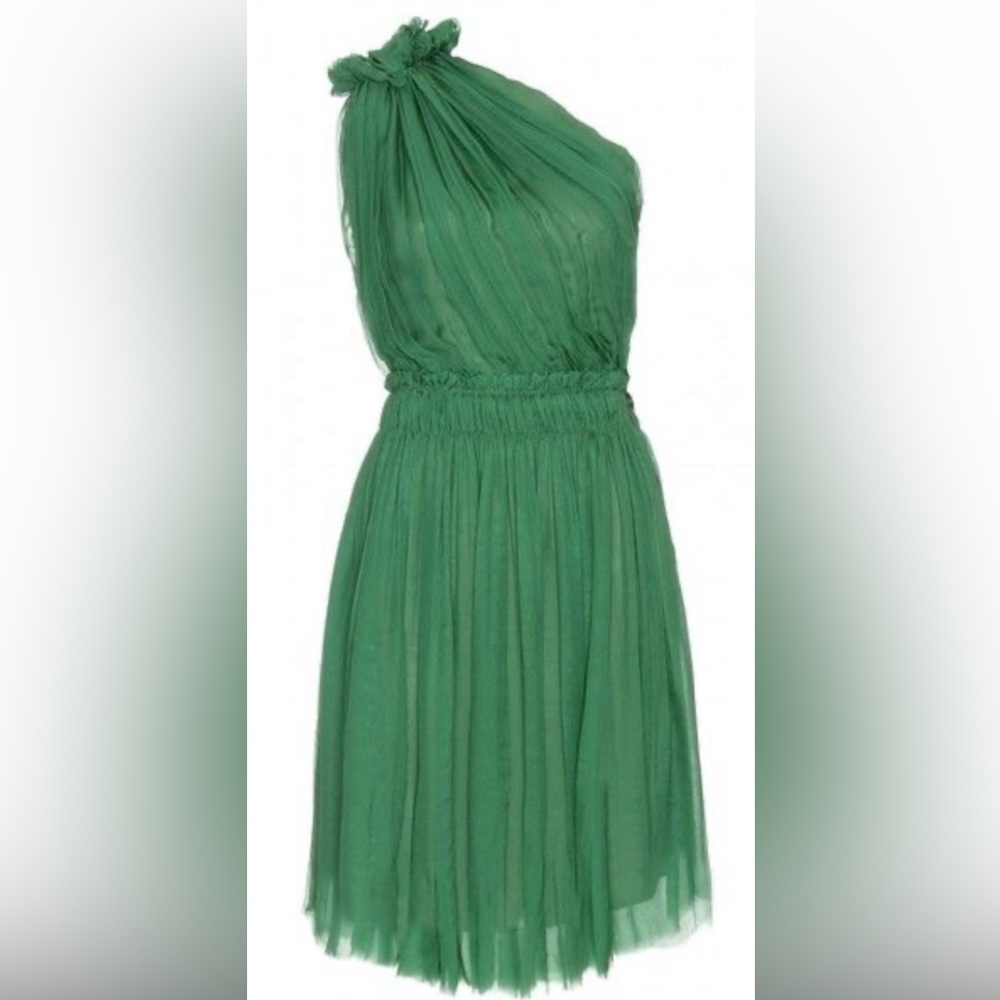 LANVIN One Shoulder Draped Silk dress